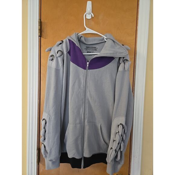 Teenage TURTLES MUTANT NINJA Men's ZIP Hoodie Jacket Grey L Ripple Junction - Picture 3 of 7